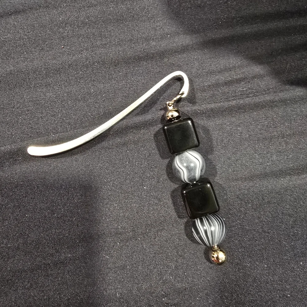 Elegant Black and Silver Bookmark